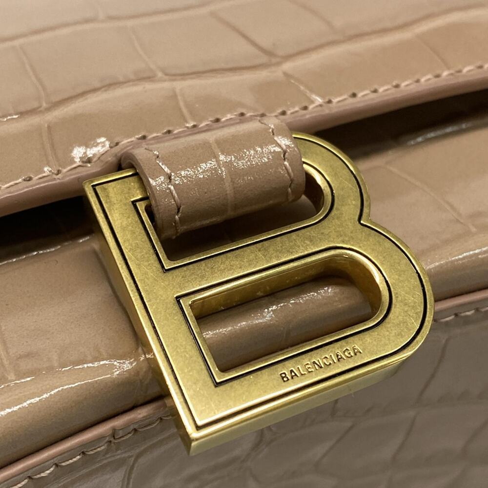 Balenciaga Hourglass Top Handle Small Handbag 593546 Pink Beige - Picture 12 of 16